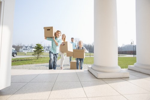 Boxes and furniture prepared for transparent Mortlake storage pricing