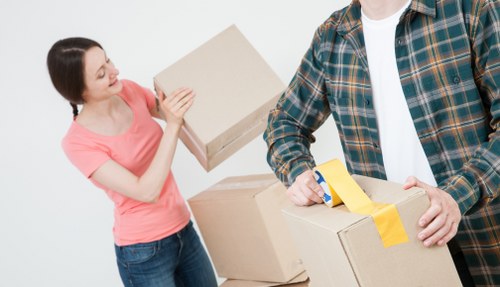 Office relocation equipment prepared for removals in Mortlake